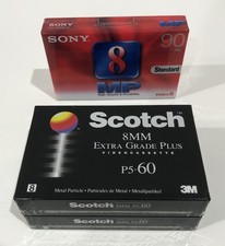 3 cassettes neuves Scotch et SONY pour camescope 8mm
