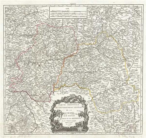 1753 vaugondy map - vaugondy, the