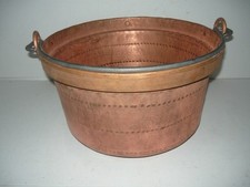 Casserole Chaudron Pâtes Polenta Cuivre Poignée 38 CM Cheminée