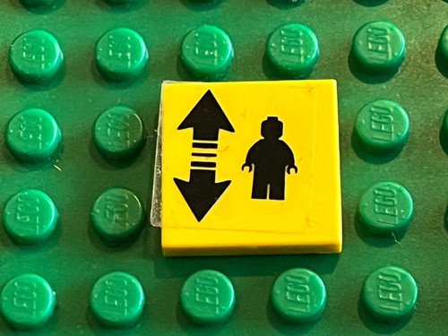Lego yellow tile with - yellow,