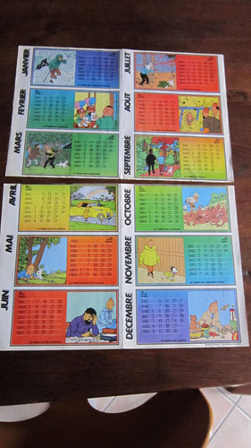 Calendrier tintin deux double - calendrier,