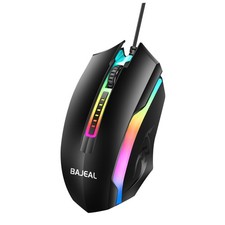 Souris Optique USB Compacte Lumineuse BajealD12 pour Gaming et Utilisation Profe