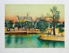 Jean CARZOU - "Saint-Gervais, Paris" - Lithographie originale signée - 1986