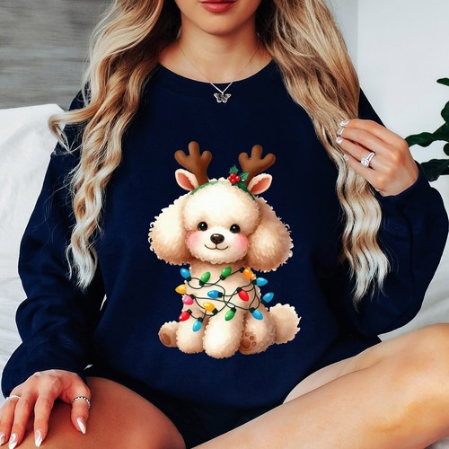 Sweat shirt noël - de, caniche