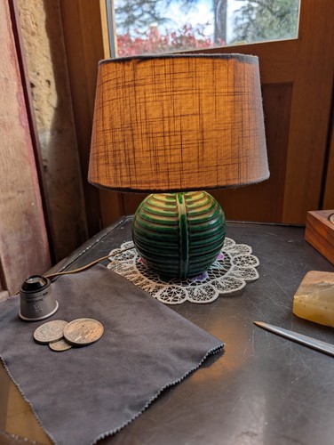 Lampe faience longchamp - lampe,