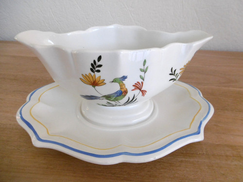 Sauciere faience gien - gien, oiseaux