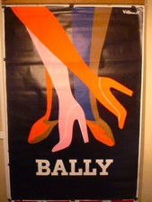Affiche ancienne originale Villemot Bally les jambes 1979 format  176 x 120