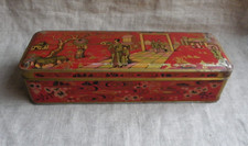 ANCIENNE BOÎTE PUBLICITAIRE EN TÔLE SÉRIGRAPHIÉE ALSA NANCY DÉCOR ASIATIQUE