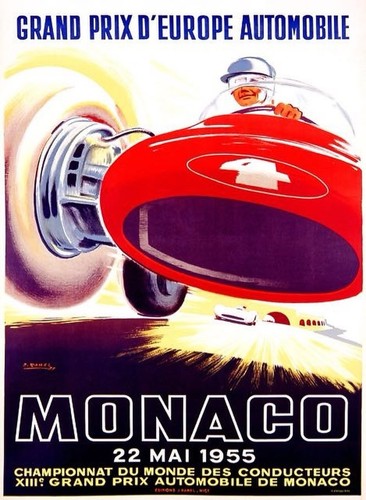 Affiche poster monaco 1955 - monaco,