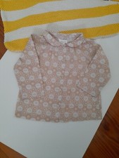 CHEMISE FILLE 6 MOIS OBAIBI BEIGE MANCHES LONGUES EXCELLENT ETAT