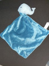 Doudou plat baleine bleu