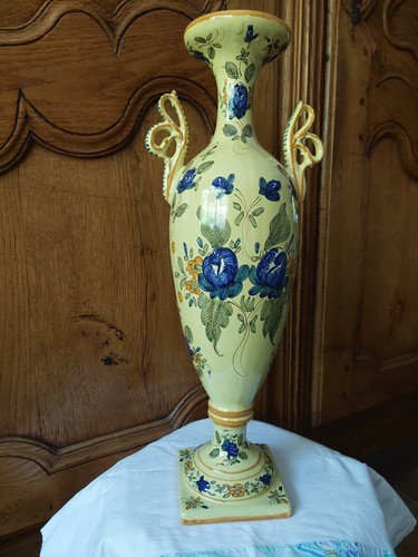 Vase amphore céramique jaune