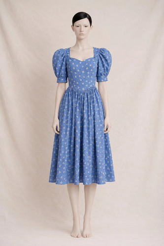 Laura ashley robe midi coton - ashley,