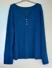 Pull bleu canard léger et doux T/2XL/48  100% polyester