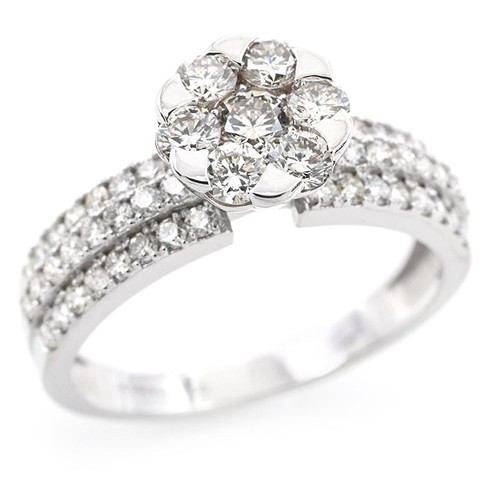 Bague diamant pavé fleur - bague,