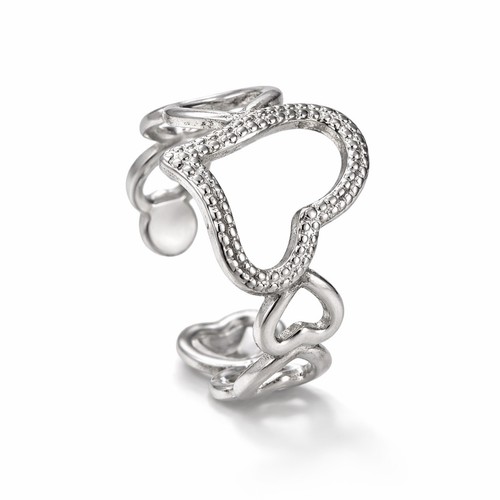 Bague cœur perlé - bague,