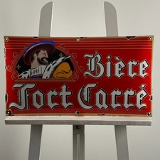 Plaque émaillée Bière Fort Carré - 55x30cm (21,7x11,8") - Belle enseigne...
