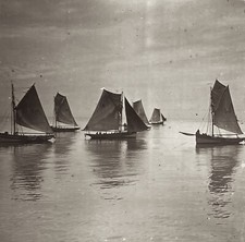 Plaque de verre vue stéréoscopique grand format "Frégate" circa 1910