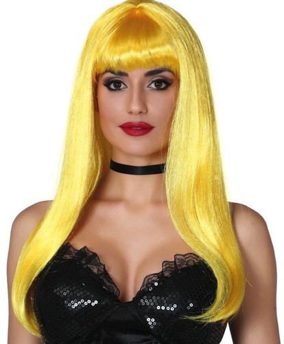 Perruque lisse blonde avec