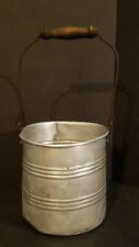Vintage Aluminum Pail Bucket With Wood Handle