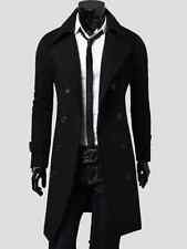 Manteau Long Élégant Sport Mode Homme Mince Étroit de Jambe Chaud Noir 1038