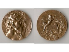 MEDAILLE BRONZE ORPHEE  MUSIQUE  GRAVEUR COUDRAY  D : 4,1 CM