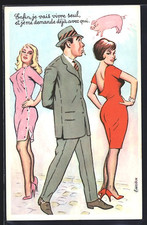 AK Femmes Montre Un Homme La