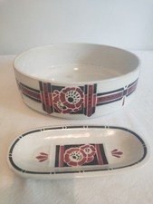 Ancienne cuvette de toilette et porte savon en faïence de Saint Amand  6580