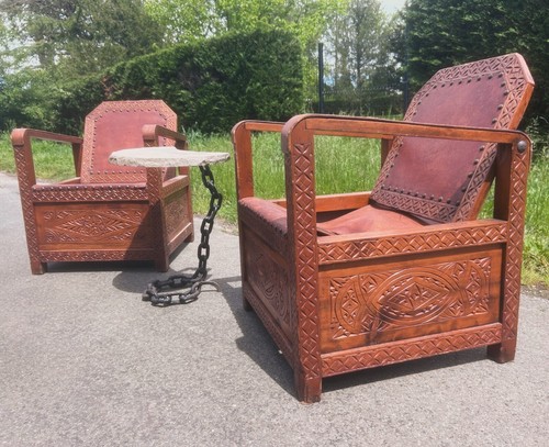 Paire fauteuil marocain - fauteuil,