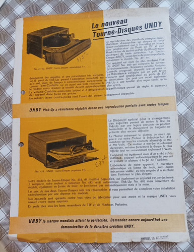 Ancienne brochure prospectus - ancienne,