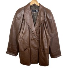 Veste En Cuir Marron Oversize