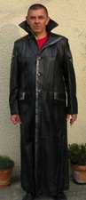 MAGNIFIQUE MANTEAU LONG NEW ROCK ORIGINAL COLLECTOR EN CUIR NOIR
