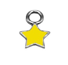 Charms Pendentif Étoile Petit Jaune en Argent 925 - Collection Hoops