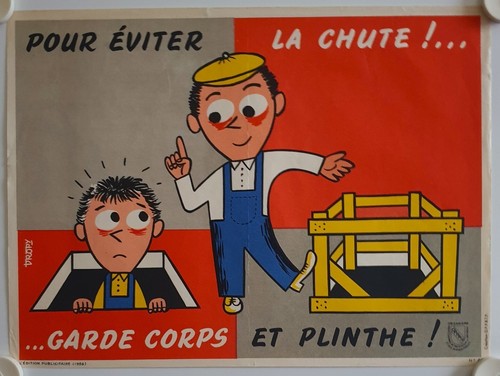 Affiche sécurité sncf - sécurité, 1956