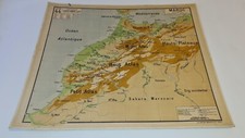 carte Armand Colin affiche ancienne Vidal Lablache Maroc Physique n°44 120x100cm