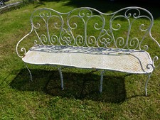 Grand banc de jardin 3 places en fer forgé – fabrication 1er tiers du XXe siècle