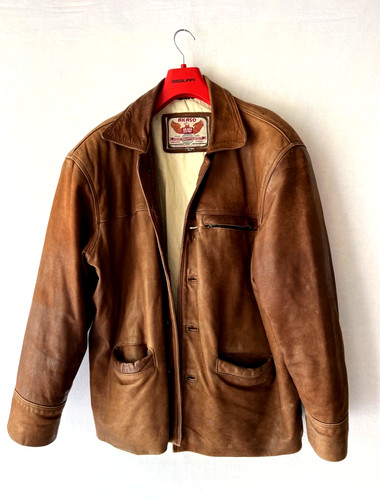 Veste cuir brun homme akaso - brun,