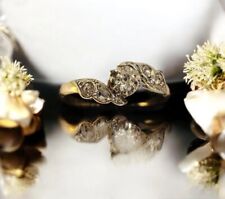 Bague solitaire accompagné, vrais diamants, or 18k jaune, or blanc, fiançailles