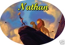 plaque de porte rigide réf 27 roi lion personnalisée prénom au choix chambre