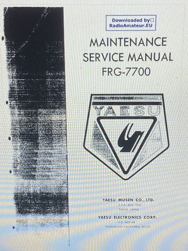 Yaesu frg 7700 service manual - frg-7700,