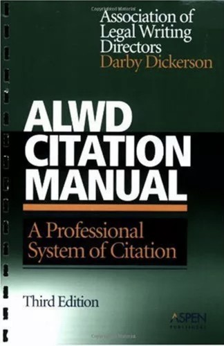 Alwd citation manual a - alwd, manual: