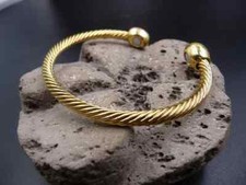 Bracelet magnétique jonc en cuivre or avec aimants Anti-Douleurs, Rhumatisme