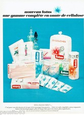 PUBLICITE ADVERTISING 115  1966  LOTUS gamme ouate cellulose  couches mouchoirs