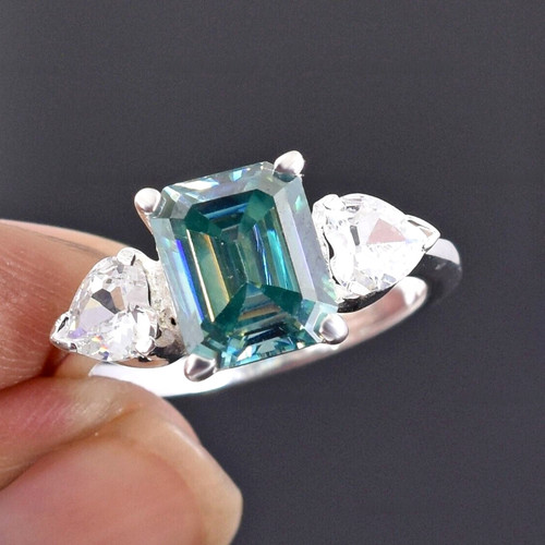 Bleu traitée bague - 4,