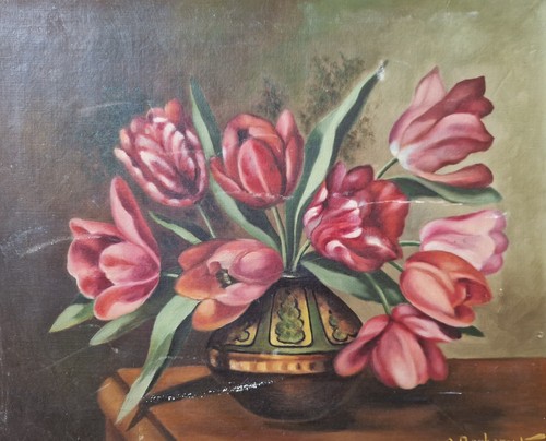 Tableau peinture fleurs tulipe - peinture,