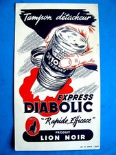 Ancien BUVARD Diabolic Lion Noir Tampon Détacheur Expresss 