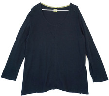 Pull à manches longues en coton tricoté noir Gudrun Sjoden taille 2XL