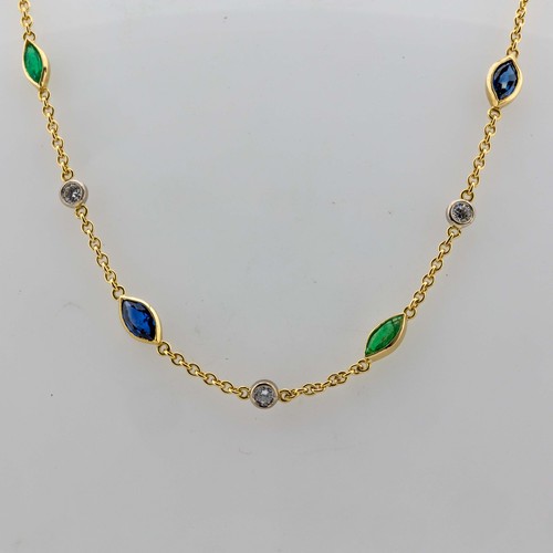 Collier 18k jaune diamants - 18k,