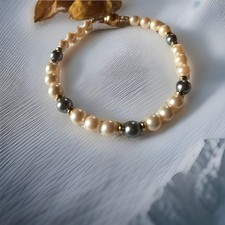 Bracelet perles Majorque blanc