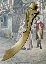 Coupe-papier sabre  décor au COQ Bronze Doré  signé MOREAU